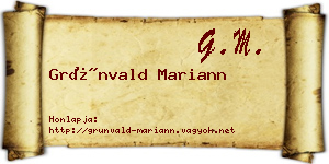 Grünvald Mariann névjegykártya