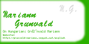 mariann grunvald business card